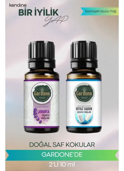 Lavanta + Beyaz Sabun (Oda Kokusu Aroma Terapi Buhurdanlık/Difüzör Yağı) Set 2 Adet x 10 ml