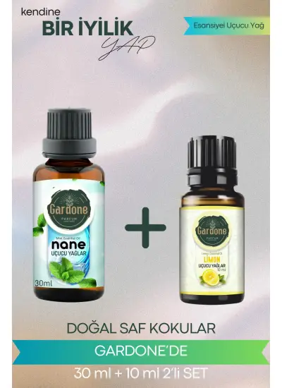 Nane 30 ml + Limon 10 ml (Oda Kokusu Aroma Terapi Buhurdanlık/Difüzör Yağı) Set 2 Adet