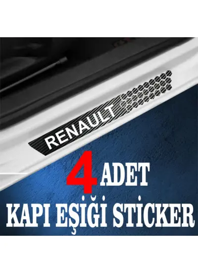 Renault özel Oto Kapı eşikleri Sticker Karbon 4 Adet