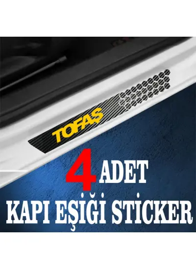 Tofaş özel Oto Kapı eşikleri Sticker Karbon 4 Adet