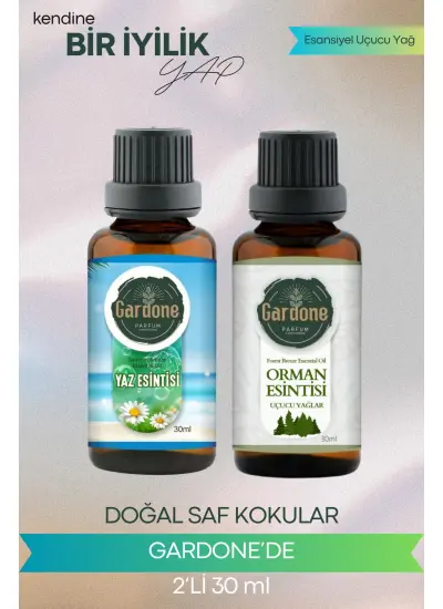 Orman Esintisi + Yaz Esintisi (Oda Kokusu Aroma Terapi Buhurdanlık/Difüzör Yağı) Set 2 Adet x 30 ml