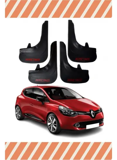 Renault Clio 4 Racing Yazılı 4Lü Tozluk Çamurluk Paçalık