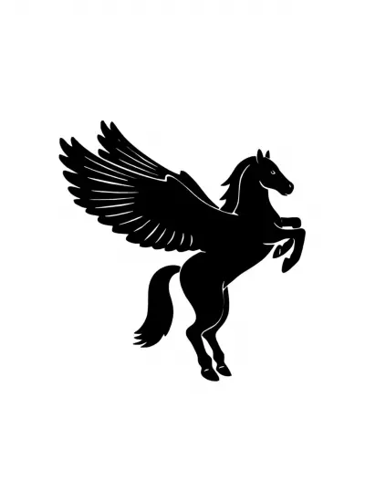 Kanatlı Pegasus Sticker (Oto-Motor-Laptop-Duvar-Dekor) 20 x 20 cm