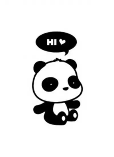 Sevimli Panda Duvar Dekor Sticker 40 x 72 cm