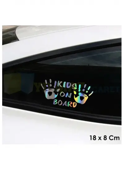 Baby On Board Arabada Bebek Var El İzi Hologram Oto Sticker