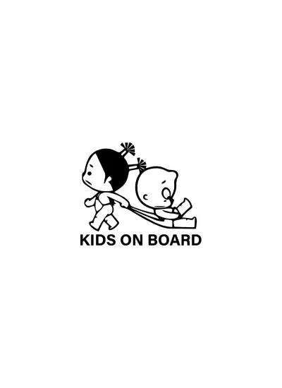 Kids On Board Sticker Duvar Dekor Sticker 40 x 36 cm