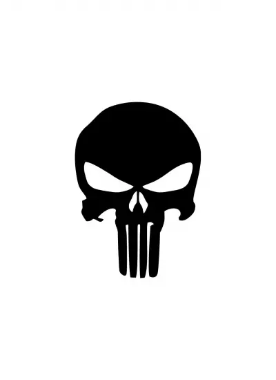 Punisher Kafa Sticker Duvar Dekor Sticker 40 x 56 cm