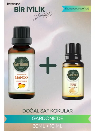 Mango 30 ml + Kavun 10 ml (Oda Kokusu Aroma Terapi Buhurdanlık/Difüzör Yağı) Set 2 Adet