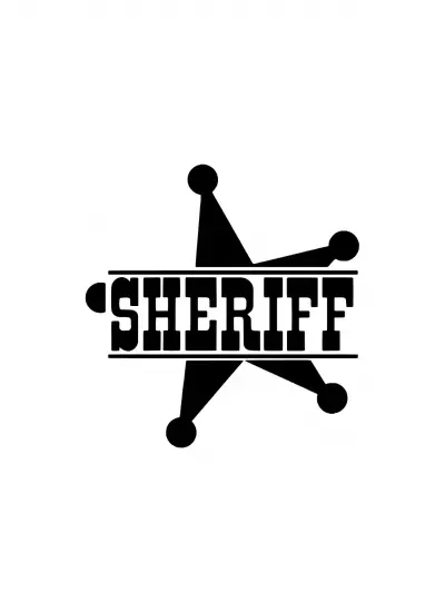 Sheriff Amblem Sticker (Oto-Motor-Laptop-Duvar-Dekor) 20 x 20 cm