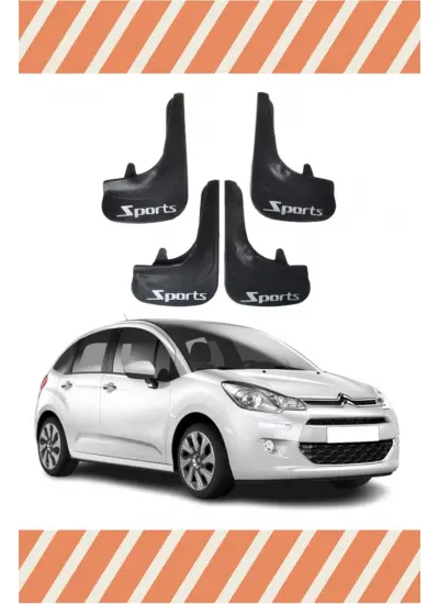 Citroen C3 2011-2015 Sports Yazılı 4Lü Tozluk Çamurluk Paçalık