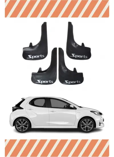 Toyota Yaris Sports Yazılı 4Lü Tozluk Çamurluk Paçalık