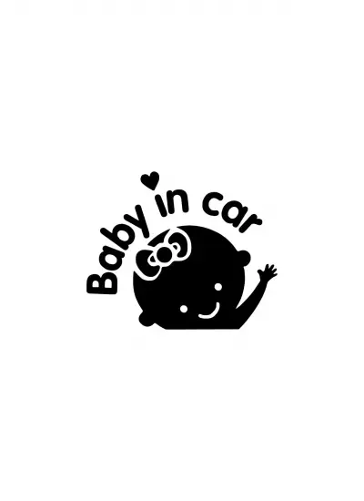 Baby in Car Kız Sticker Duvar Dekor Sticker 40 x 32 cm