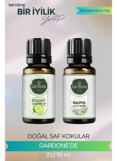 Bergamot + Okaliptus (Oda Kokusu Aroma Terapi Buhurdanlık/Difüzör Yağı) Set 2 Adet x 10 ml