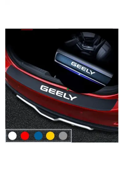 Geely İçin Uyumlu Aksesuar Oto Bagaj Ve Kapı Eşiği Sticker Seti Karbon