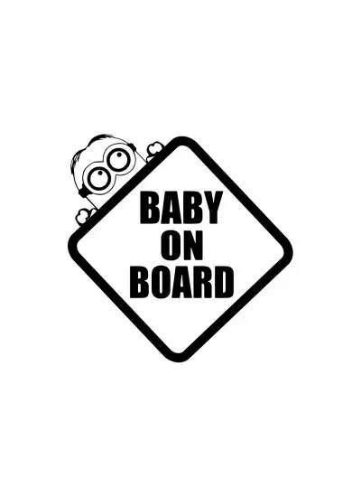 Baby on Board Minions Sticker (Oto-Motor-Laptop-Duvar-Dekor) 10 x 10 cm