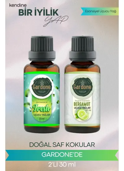 Fresh + Bergamot (Oda Kokusu Aroma Terapi Buhurdanlık/Difüzör Yağı) Set 2 Adet x 30 ml