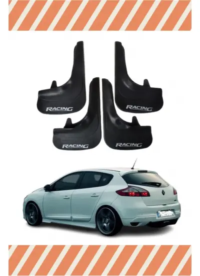 Renault Megane 3 Hb 2010-2016 Racing Yazılı 4Lü Tozluk Çamurluk Paçalık