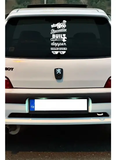 Oto Arka Cam Sticker İngilizce Model 70 40 x 20 Cm