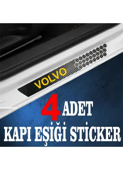 Volvo özel Oto Kapı eşikleri Sticker Karbon 4 Adet