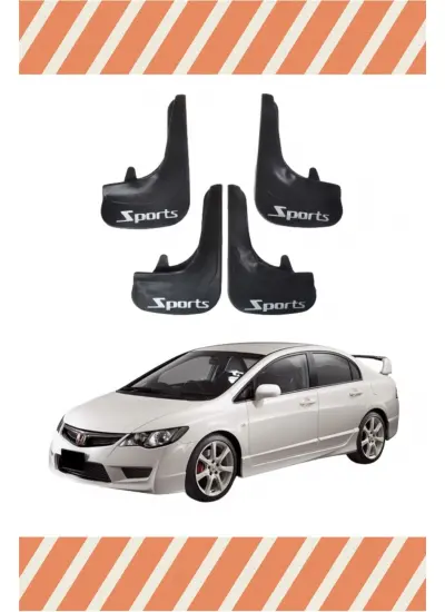 Honda Civic 2007-2012 Sports Yazılı 4Lü Tozluk Çamurluk Paçalık