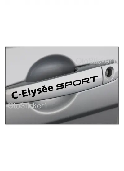 Citroen C-Elysee İçin Uyumlu Aksesuar Kapı Kolu Ve Jant Sticker 8 Adet 10 x 1,5 Cm