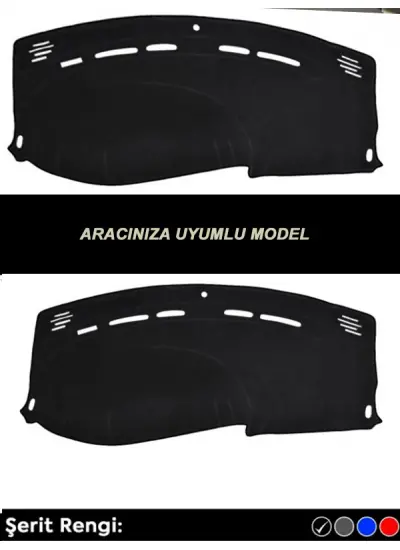 Honda Jazz 2009-2013 Modeller İçin Uyumlu 3D Ön Göğüs/Torpido Koruma - Siyah Şerit