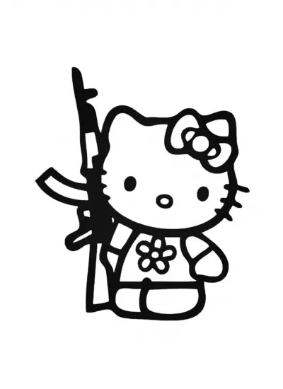 Hello Kitty (Oto-Motor-Laptop-Duvar-Dekor) 10 x 11 cm