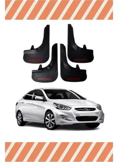 Hyundai Accent Blue Racing Yazılı 4Lü Tozluk Çamurluk Paçalık