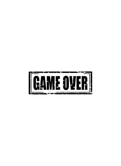 Game Over Sticker (Oto-Motor-Laptop-Duvar-Dekor) 10 x 4 cm