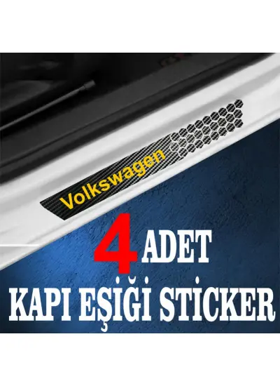 Volkswagen özel Oto Kapı eşikleri Sticker Karbon 4 Adet