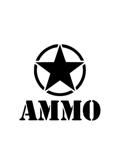 Army Yıldız Ammo Sticker (Oto-Motor-Laptop-Duvar-Dekor) 30 x 30 cm