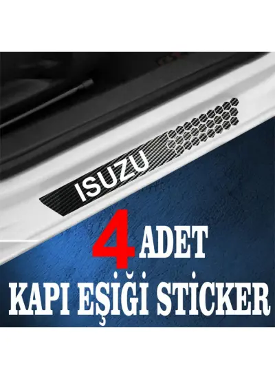 Isuzu özel Oto Kapı eşikleri Sticker Karbon 4 Adet