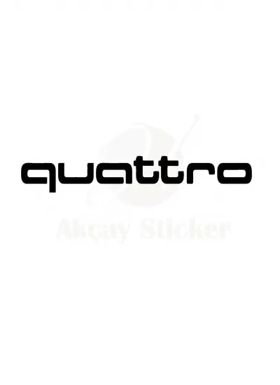 Audi Quattro İçin Uyumlu Aksesuar Oto Sticker Siyah 2 Adet 30 x 5 Cm