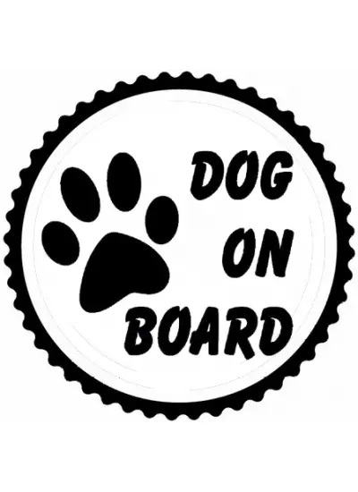 Dog On Board Tasarım Sticker 10 x 10 cm