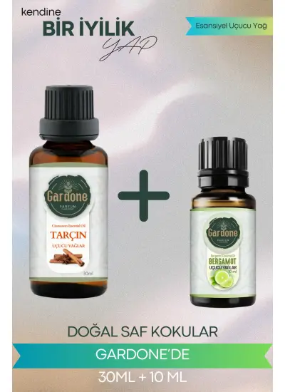 Tarçın 30 ml + Bergamot 10 ml (Oda Kokusu Aroma Terapi Buhurdanlık/Difüzör Yağı) Set 2 Adet