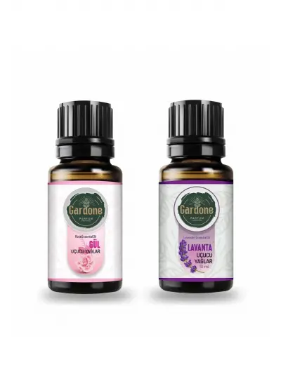 Gül + Lavanta (Oda Kokusu Aroma Terapi Buhurdanlık/Difüzör Yağı) Set 2 Adet x 10 ml