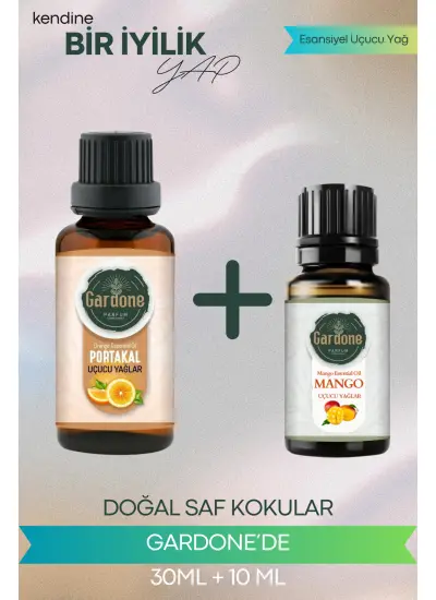 Portakal 30 ml + Mango 10 ml (Oda Kokusu Aroma Terapi Buhurdanlık/Difüzör Yağı) Set 2 Adet