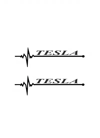 Nabız Ritm Oto Cam Sticker Tesla 15 x 4 cm