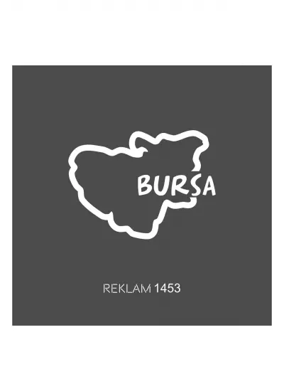 Bursa İl Haritası Oto Cam Sticker 12 x 9 Cm