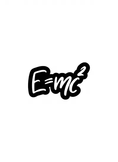 Emc2 Sticker (Oto-Motor-Laptop-Duvar-Dekor) 30 x 18 cm