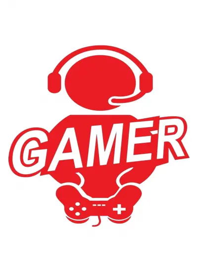 Gamer Sticker (Oto-Motor-Laptop-Duvar-Dekor) 20 x 20 cm