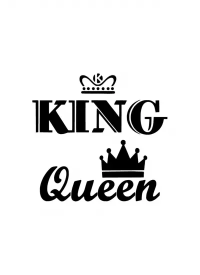 King Queen Seti Sticker (Oto-Motor-Laptop-Duvar-Dekor) 20 x 20 cm