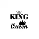 King Queen Seti Sticker (Oto-Motor-Laptop-Duvar-Dekor) 20 x 20 cm