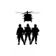 Askerler ve Helikopter Sticker (Oto-Motor-Laptop-Duvar-Dekor) 30 x 42 cm