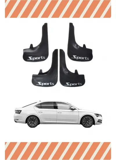 Skoda Superb Sports Yazılı 4Lü Tozluk Çamurluk Paçalık