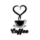 Love Coffee Sticker (Oto-Motor-Laptop-Duvar-Dekor) 20 x 32 cm