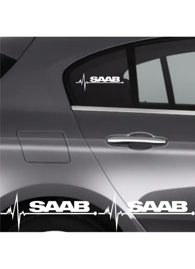 Saab Tüm Modelleri İçin Uyumlu Aksesuar Oto Ritim Sticker 2 Adet 20 x 9 Cm