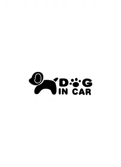 Dog in Car Sticker (Oto-Motor-Laptop-Duvar-Dekor) 30 x 12 cm