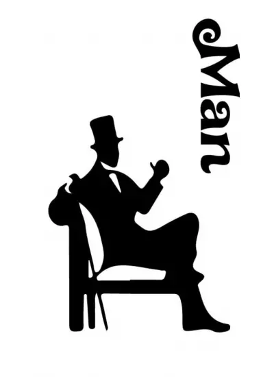 Man Tuvalet-wc Kapı Duvar Dekor Sticker  36 x 60 cm