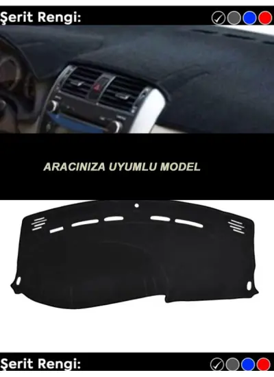 Hyundaı Accent Admıre-Mılenıum (2000-2005) Modeller İçin Uyumlu 3D Ön Göğüs/Torpido Koruma - Siyah Şerit